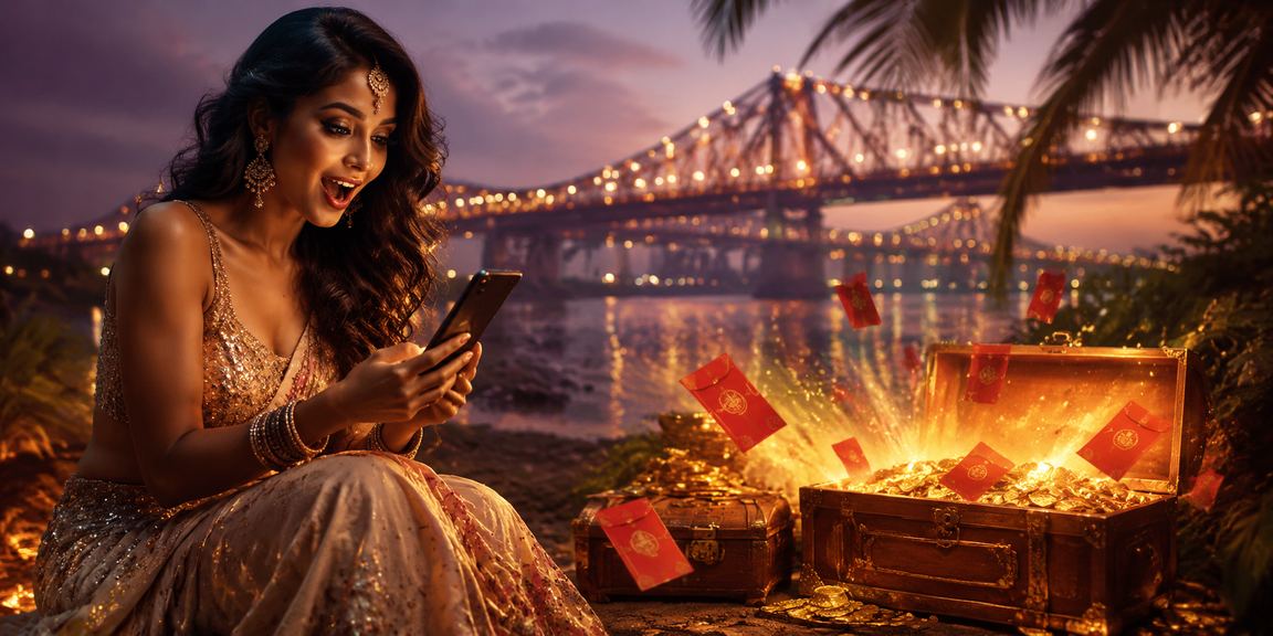 Kolkata's Howrah Bridge with festive bonus offers imagery